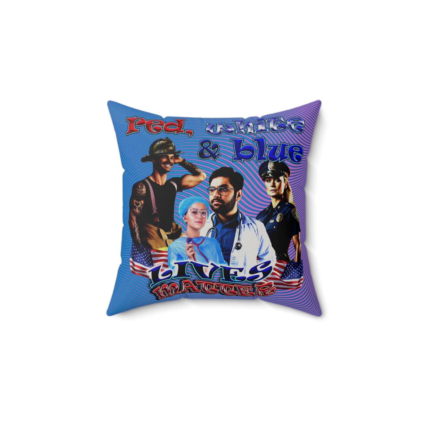 rw&b lives matter - Faux Suede Square Pillow - (light blue-purple wave)