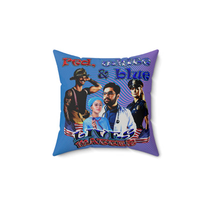 rw&b lives matter - Faux Suede Square Pillow - (light blue-purple wave)