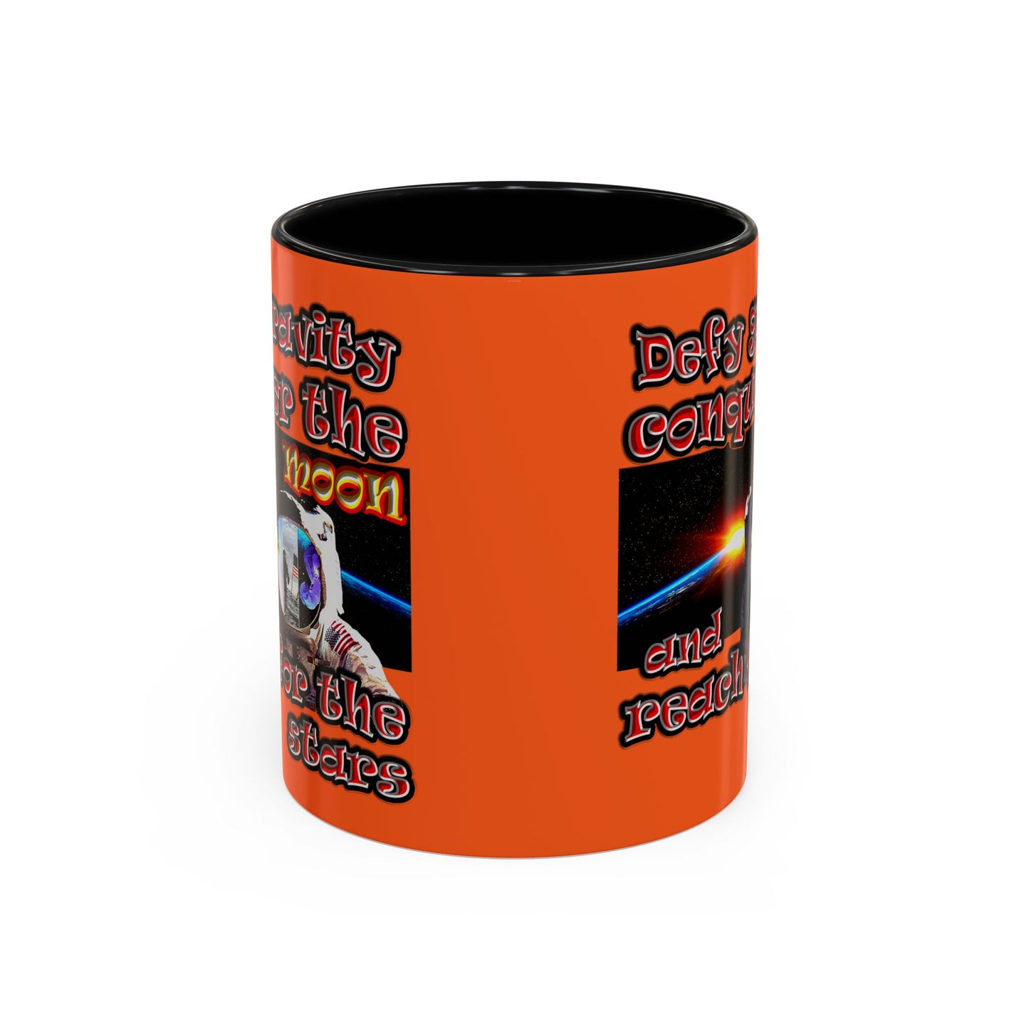 defy conquer reach - Accent Mug (orange)