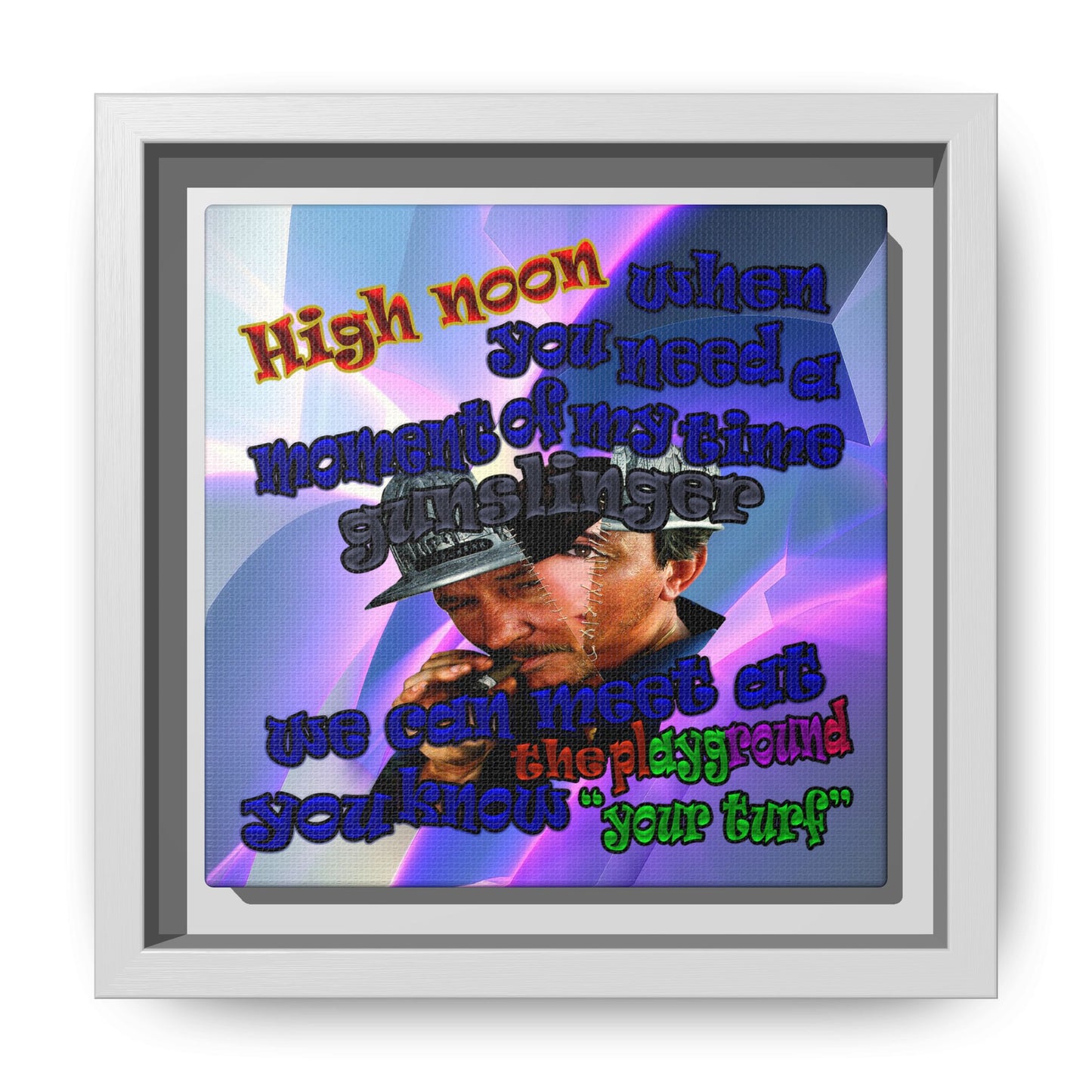 high noon - framed canvas art (grey-pink wave)