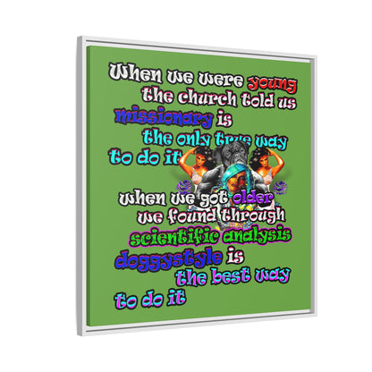 doggystyle - framed canvas art (green)