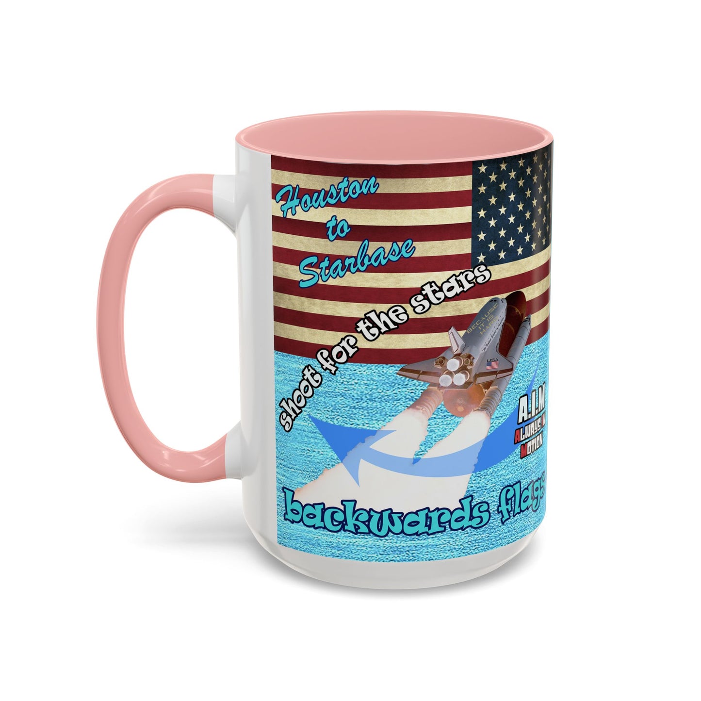 shoot for the stars - Accent Mug (faded blue)