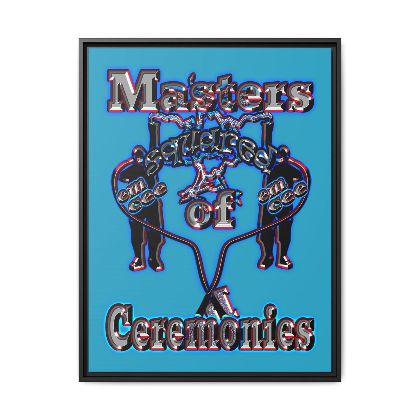 em cee squared - framed canvas art (turquoise)