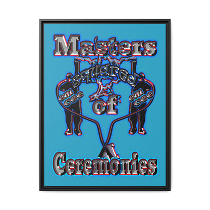 em cee squared - framed canvas art (turquoise)
