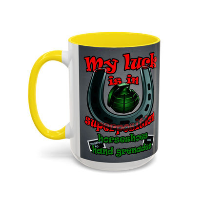 my luck - Accent Mug (grey-light grey)