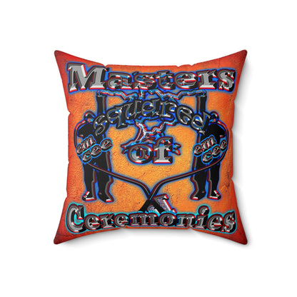 em cee squared - Spun Polyester Square Pillow - (burnt orange)