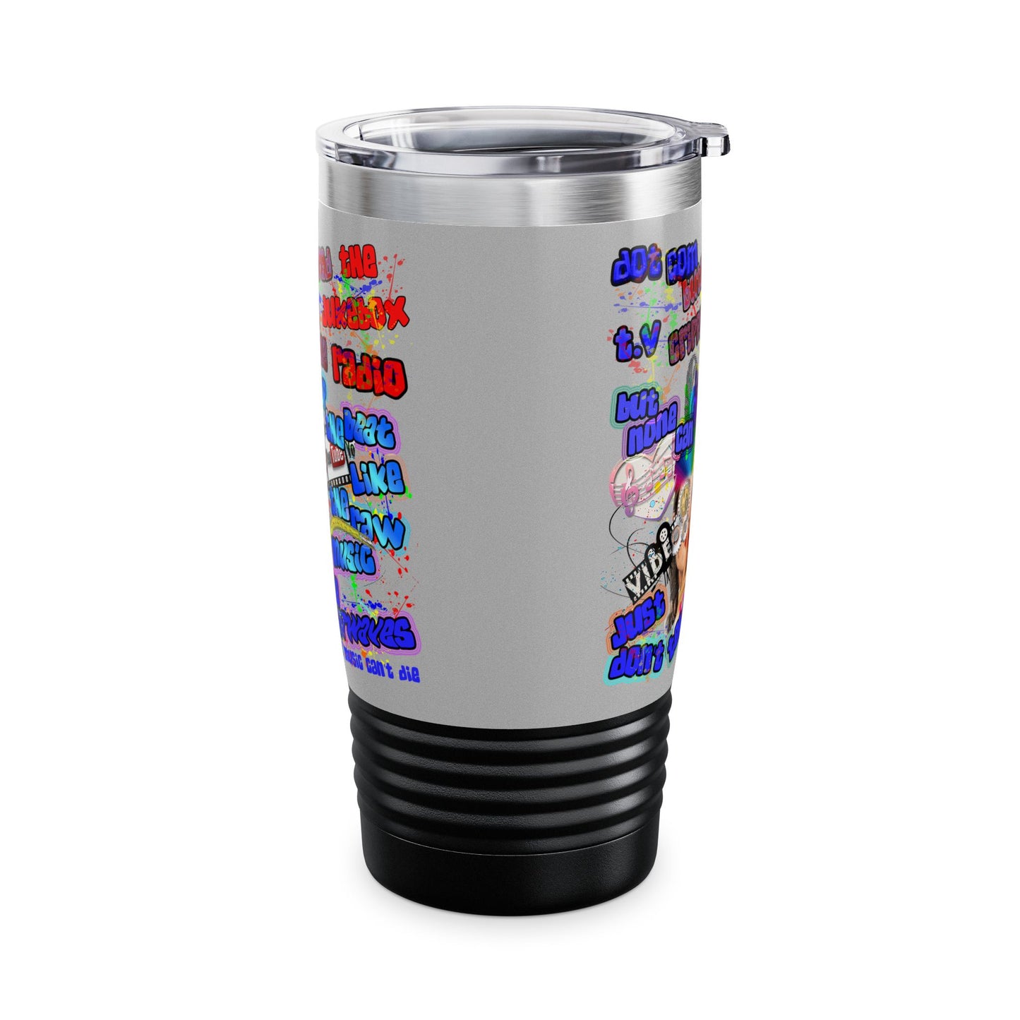 drop the beat - Ringneck Tumbler, 20oz (light grey)