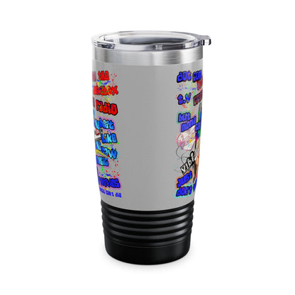 drop the beat - Ringneck Tumbler, 20oz (light grey)