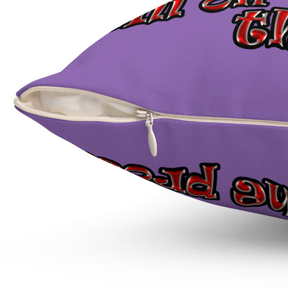 schrodinger's cat - Spun Polyester Square Pillow - (light purple)