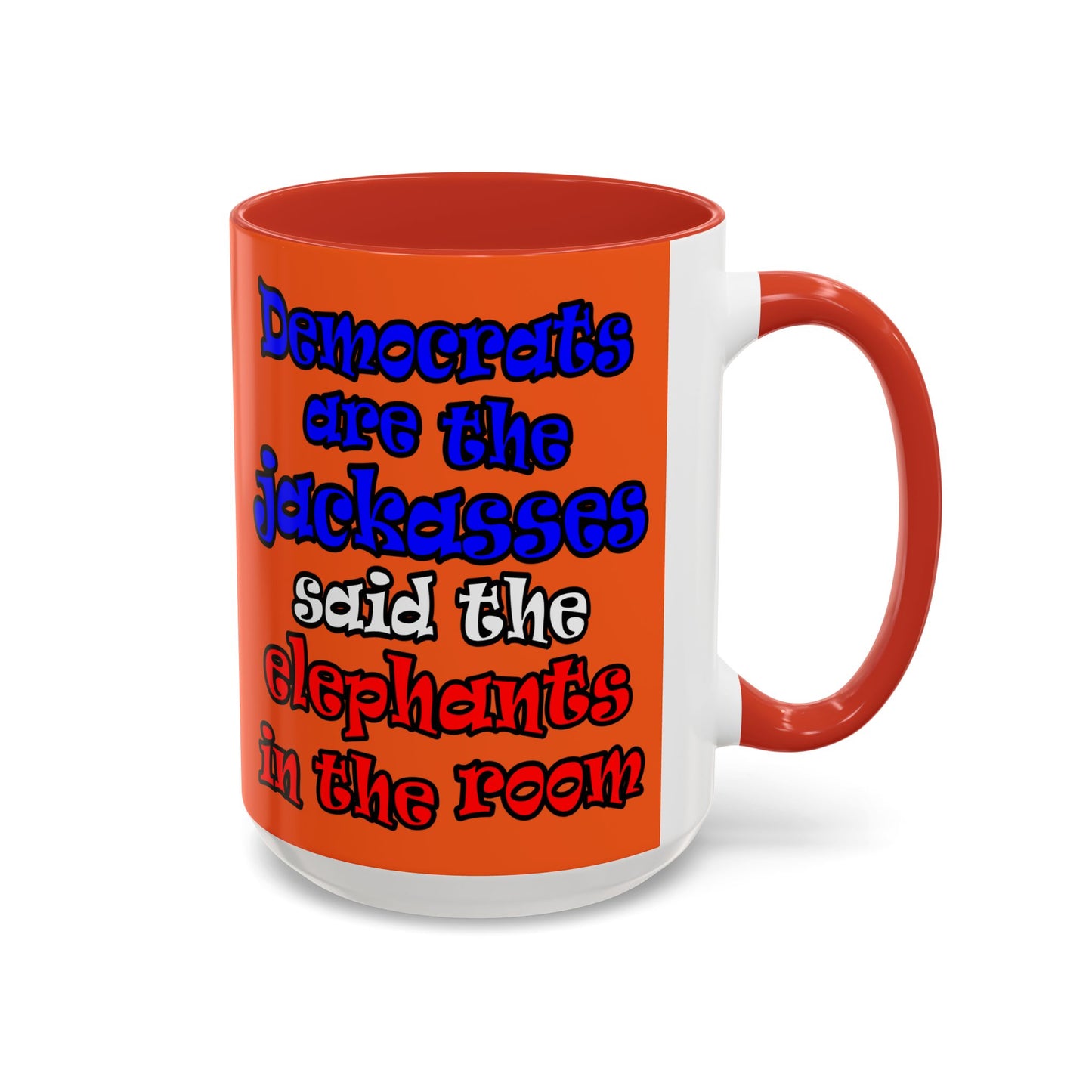donkeys and elephants - Accent Mug (orange)
