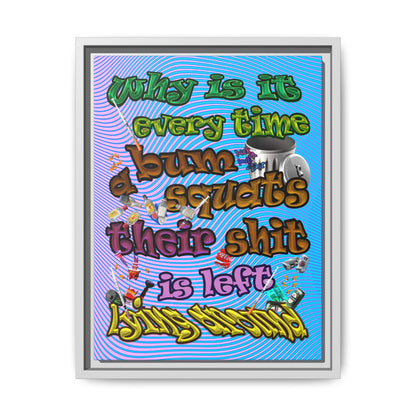 the bum's shit - framed canvas art (light blue-purple wave)