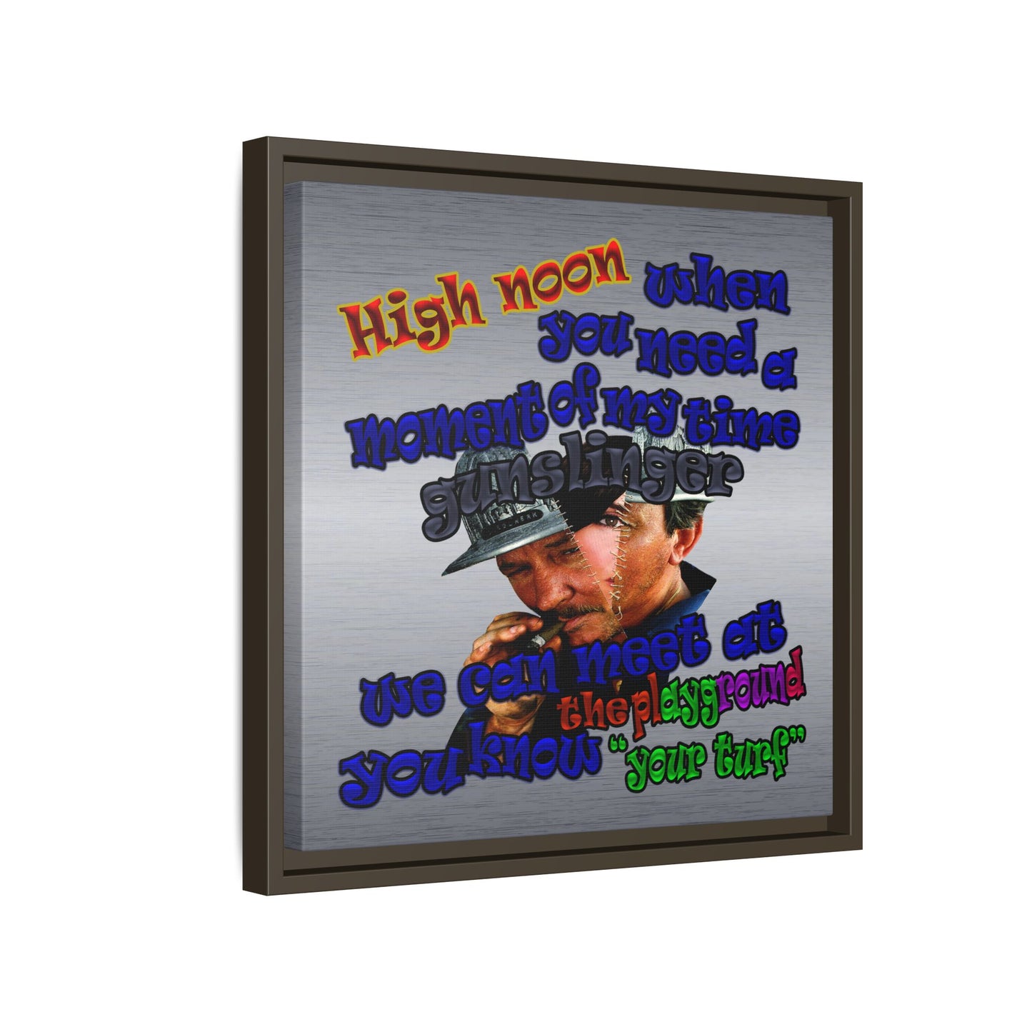 high noon - framed canvas art (brushed nickel)