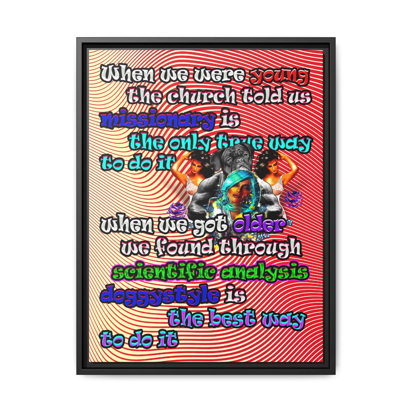 doggystyle - framed canvas art (yellow-orange wave)