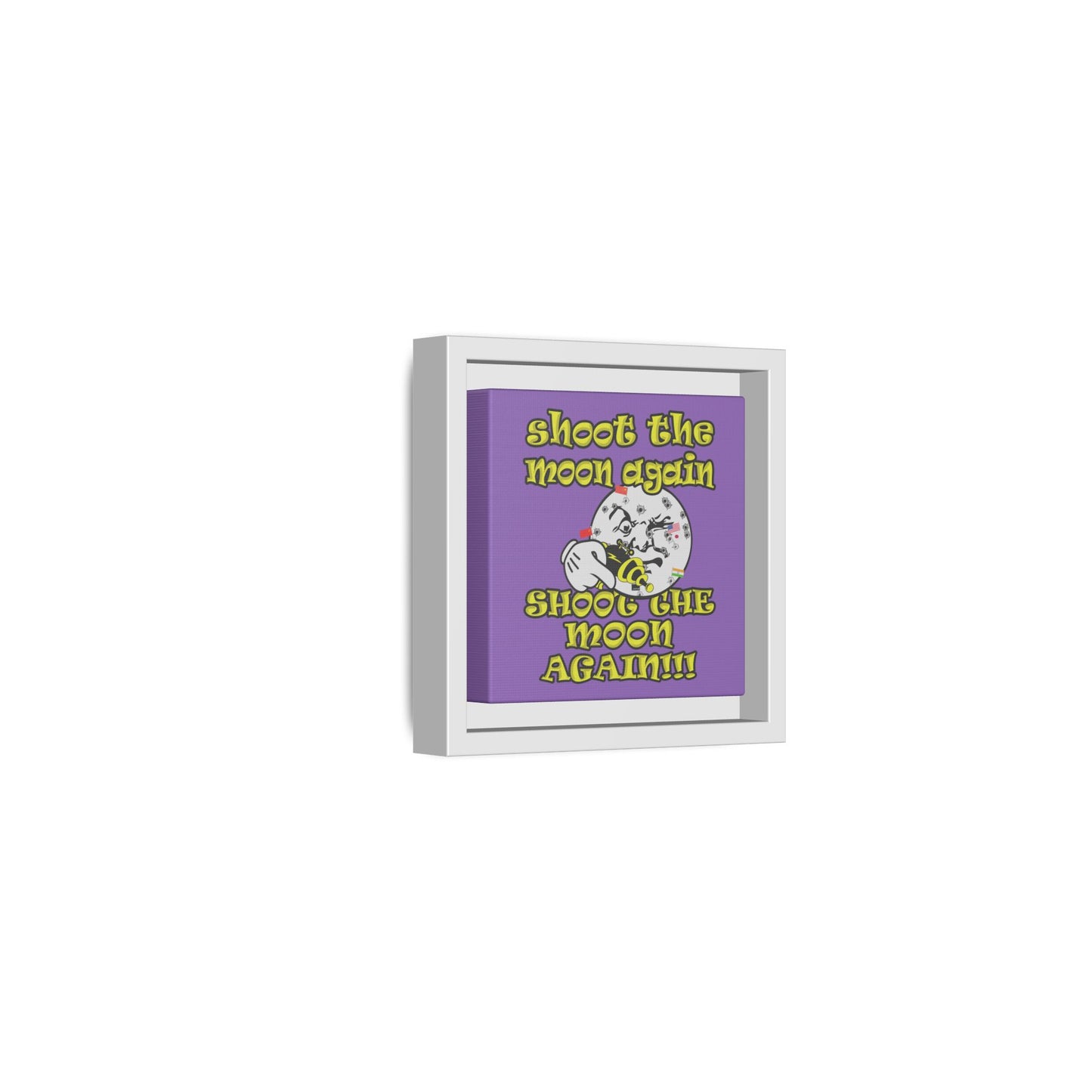 shoot the moon again - framed canvas art (light purple)