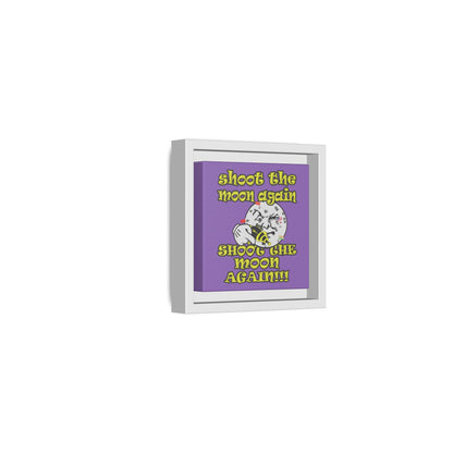 shoot the moon again - framed canvas art (light purple)