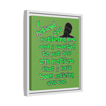 noticed you noticing - framed canvas art (green)