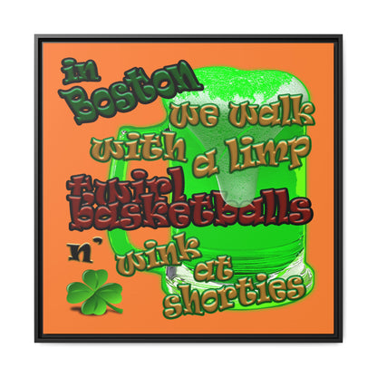 celtics logo - framed canvas art (crusta)