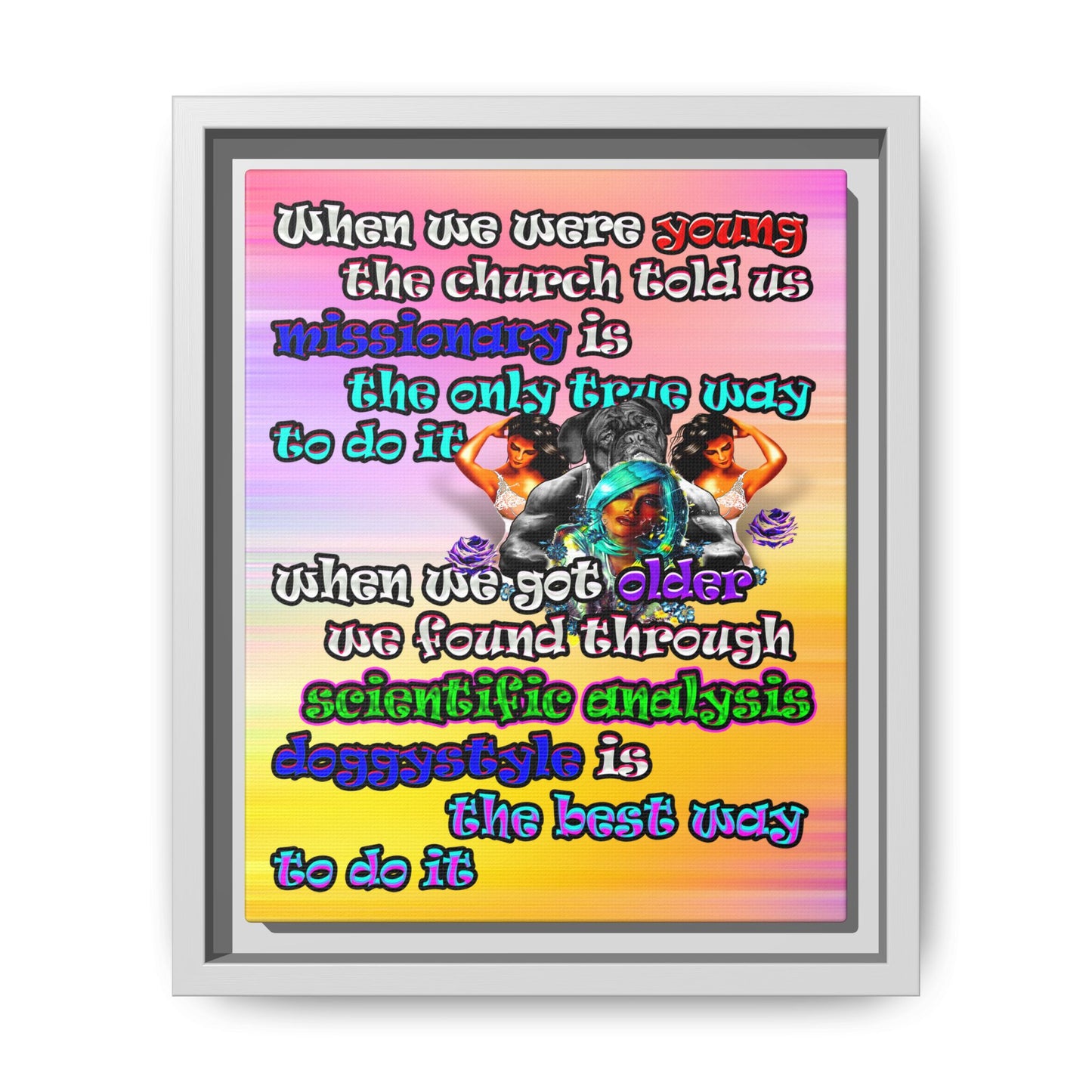 doggystyle - framed canvas art (color blur)