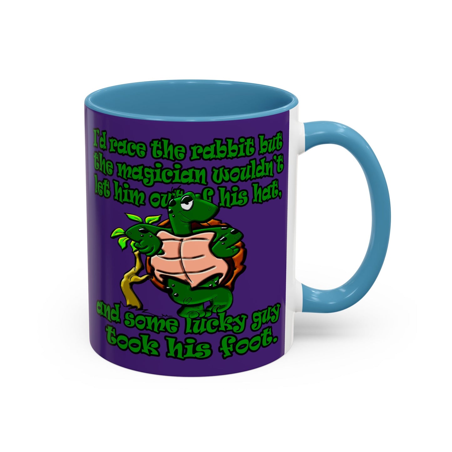 turtle race - Accent Mug (purple)