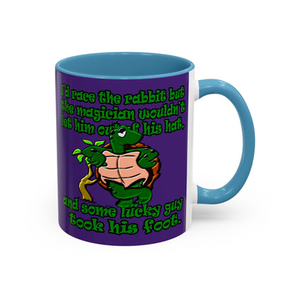 turtle race - Accent Mug (purple)