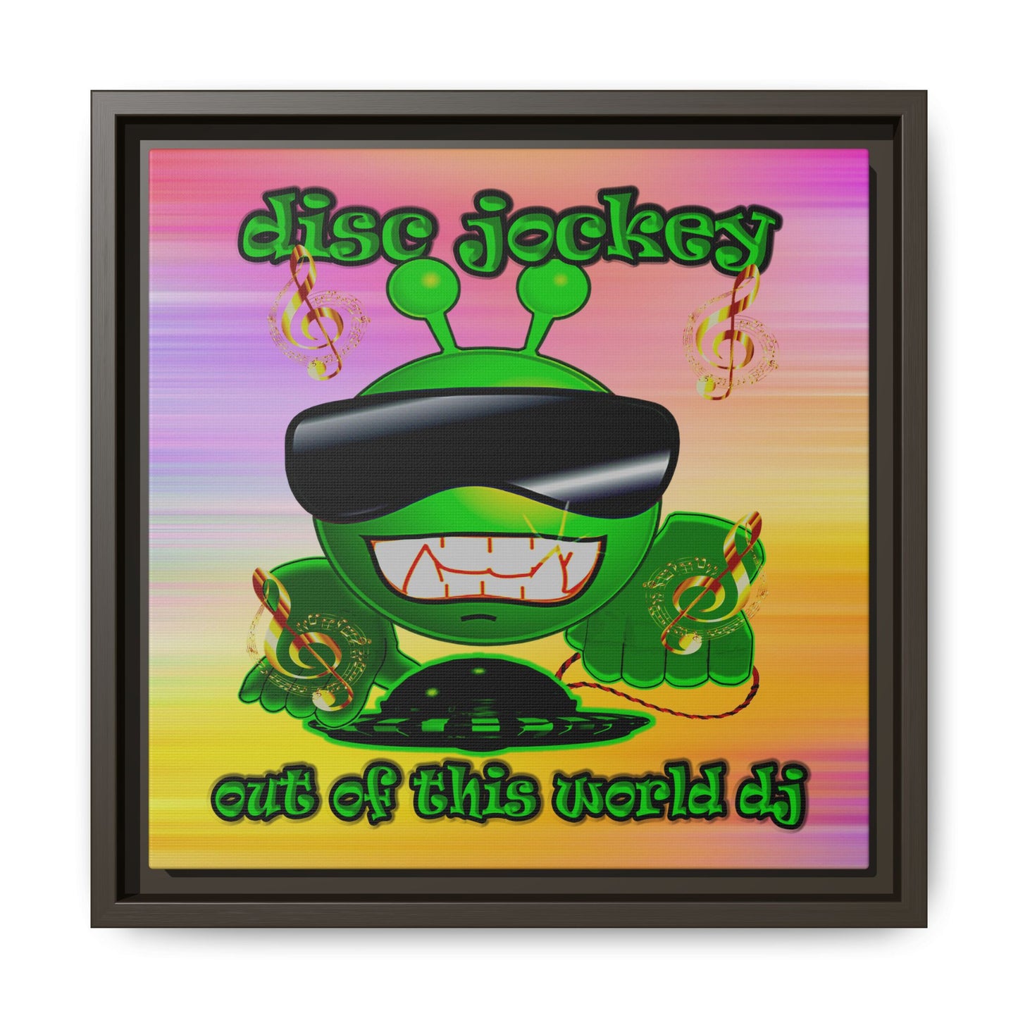 disc jockey - framed canvas art (color blur)