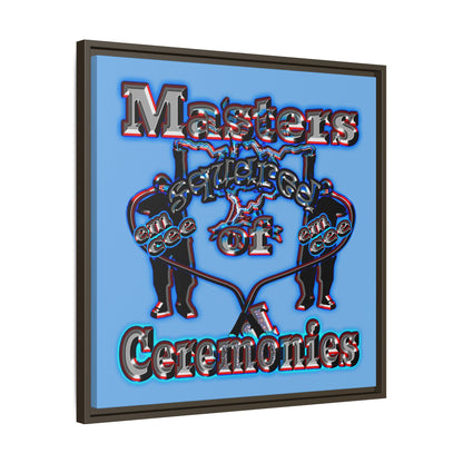 em cee squared - framed canvas art (light blue)
