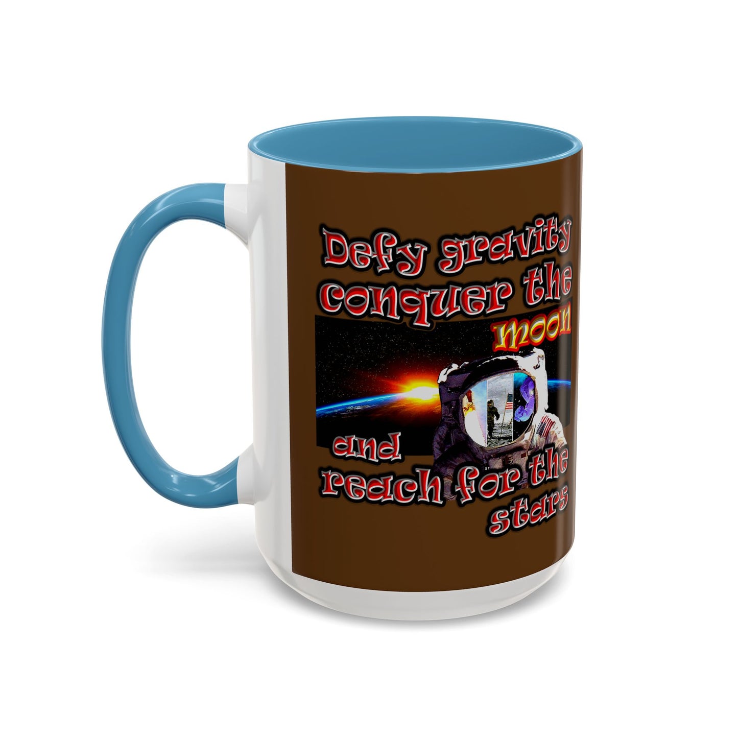 defy conquer reach - Accent Mug (brown)