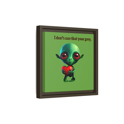 I don't care that your grey - framed canvas art (green)