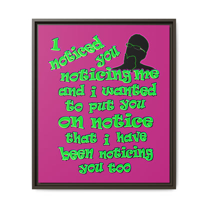 noticed you noticing - framed canvas art (pink)