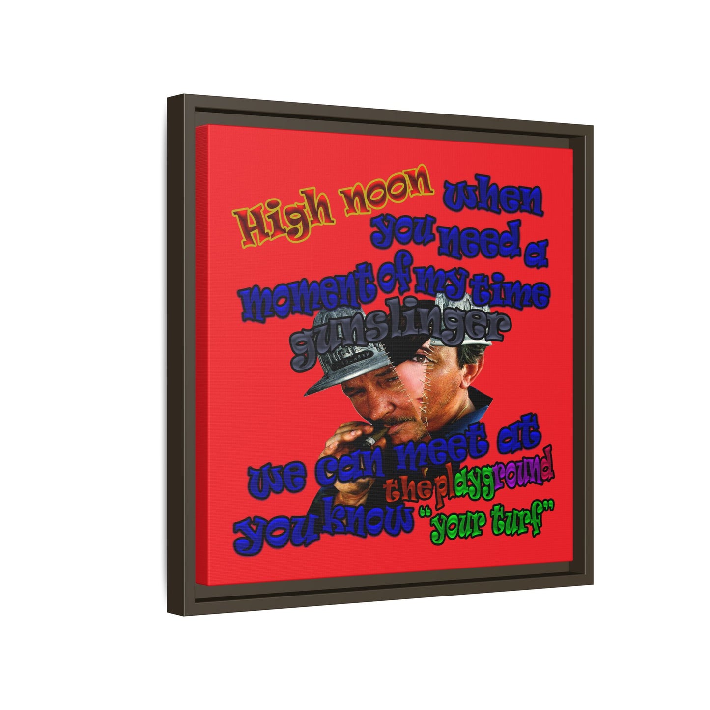 high noon - framed canvas art (red)