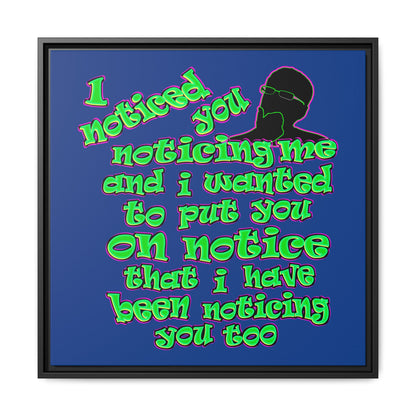 noticed you noticing - framed canvas art (dark blue)
