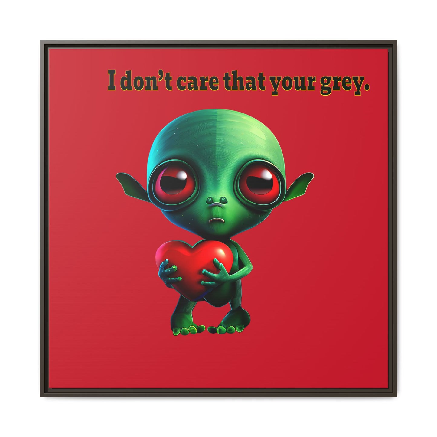 I don't care that your grey - framed canvas art (dark red)
