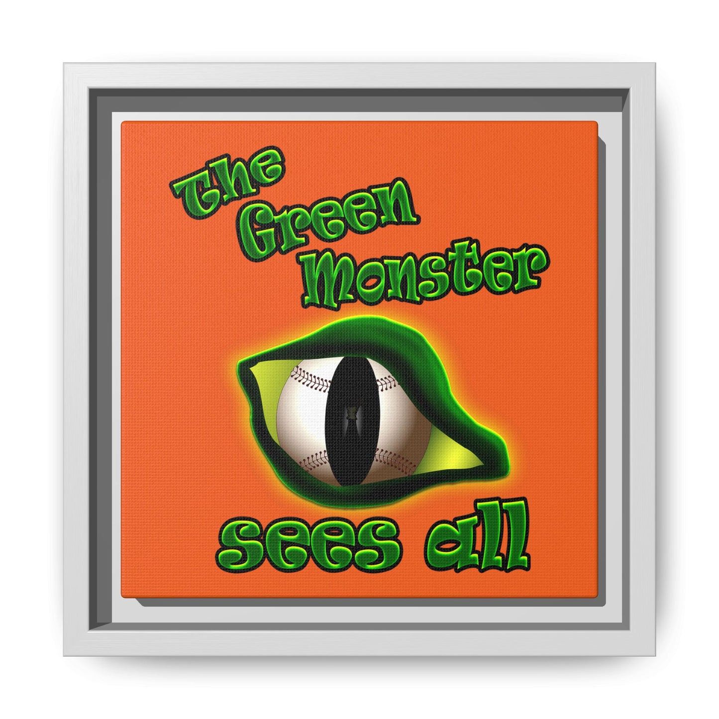 green monster - framed canvas art (orange)
