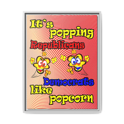 popping like popcorn - framed canvas art (yellow-orange wave)