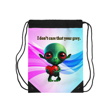 I don't care that your grey - Drawstring Bag (light blue-pink wave)