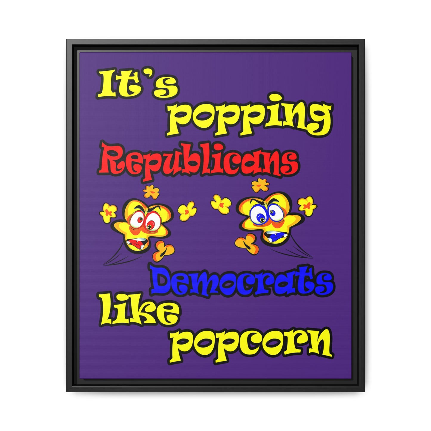 popping like popcorn - framed canvas art (purple)