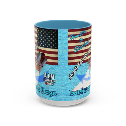 shoot for the stars - Accent Mug (faded blue)