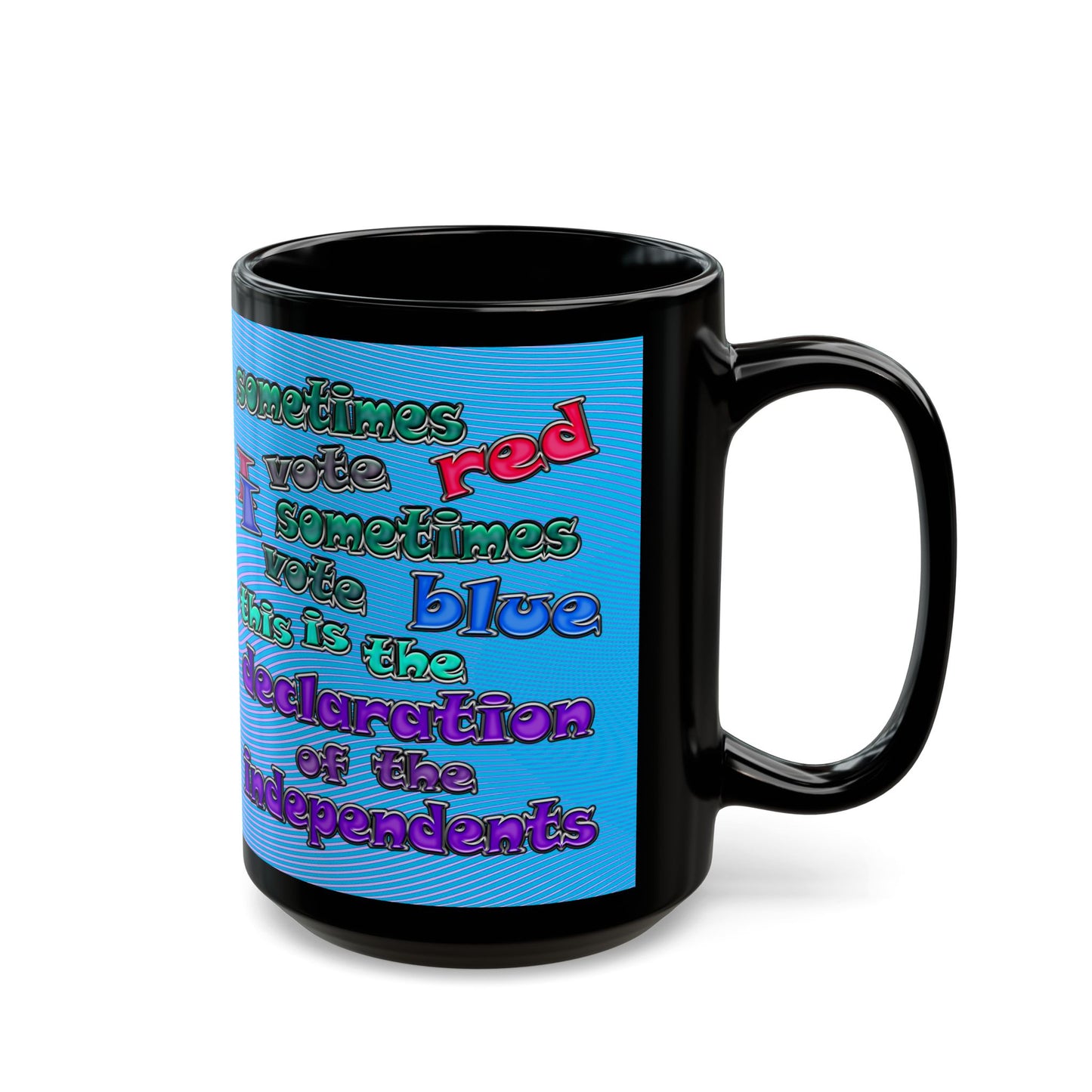 declaration of the independents - Black Mug (light blue-purple wave)