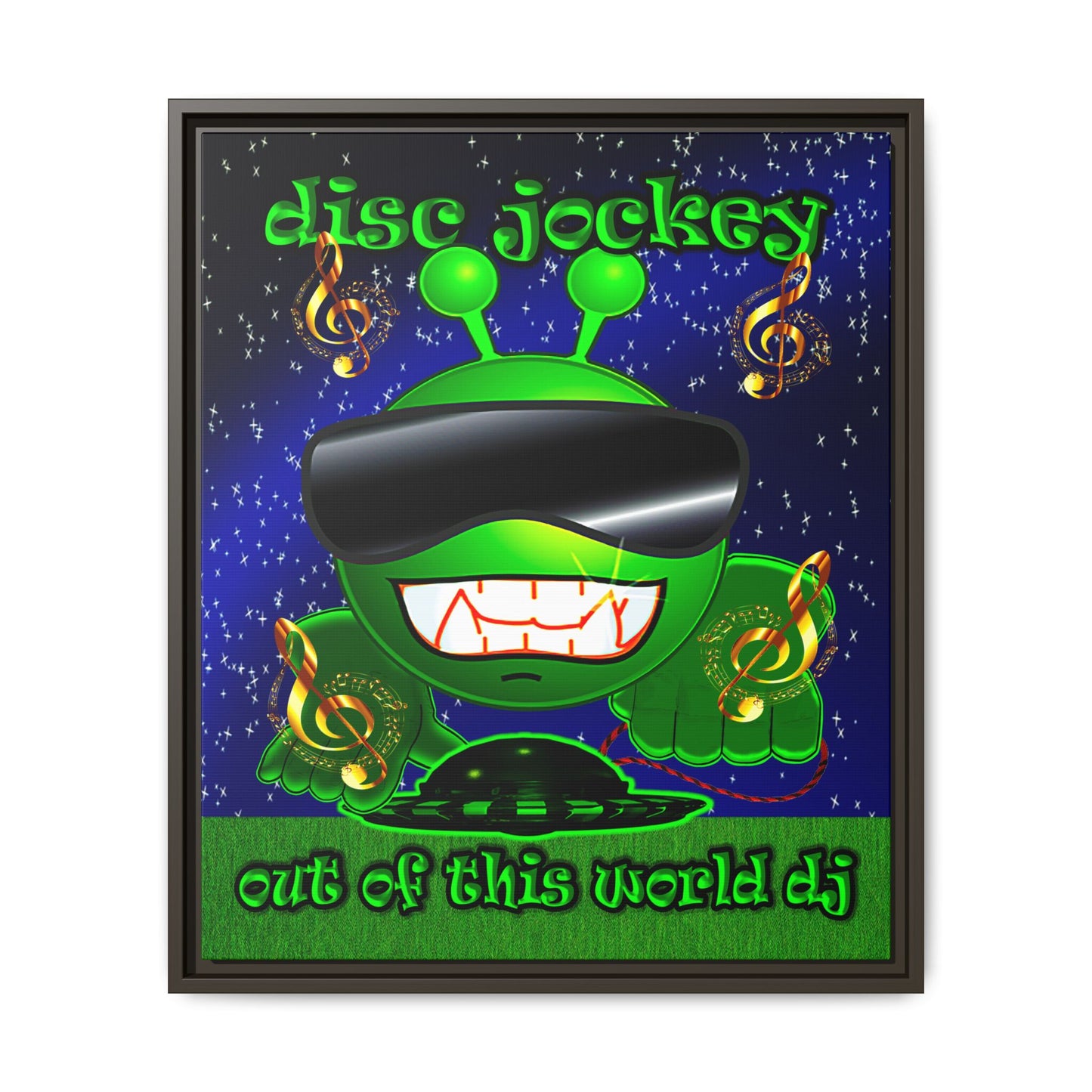 disc jockey - framed canvas art ('snoops' background)