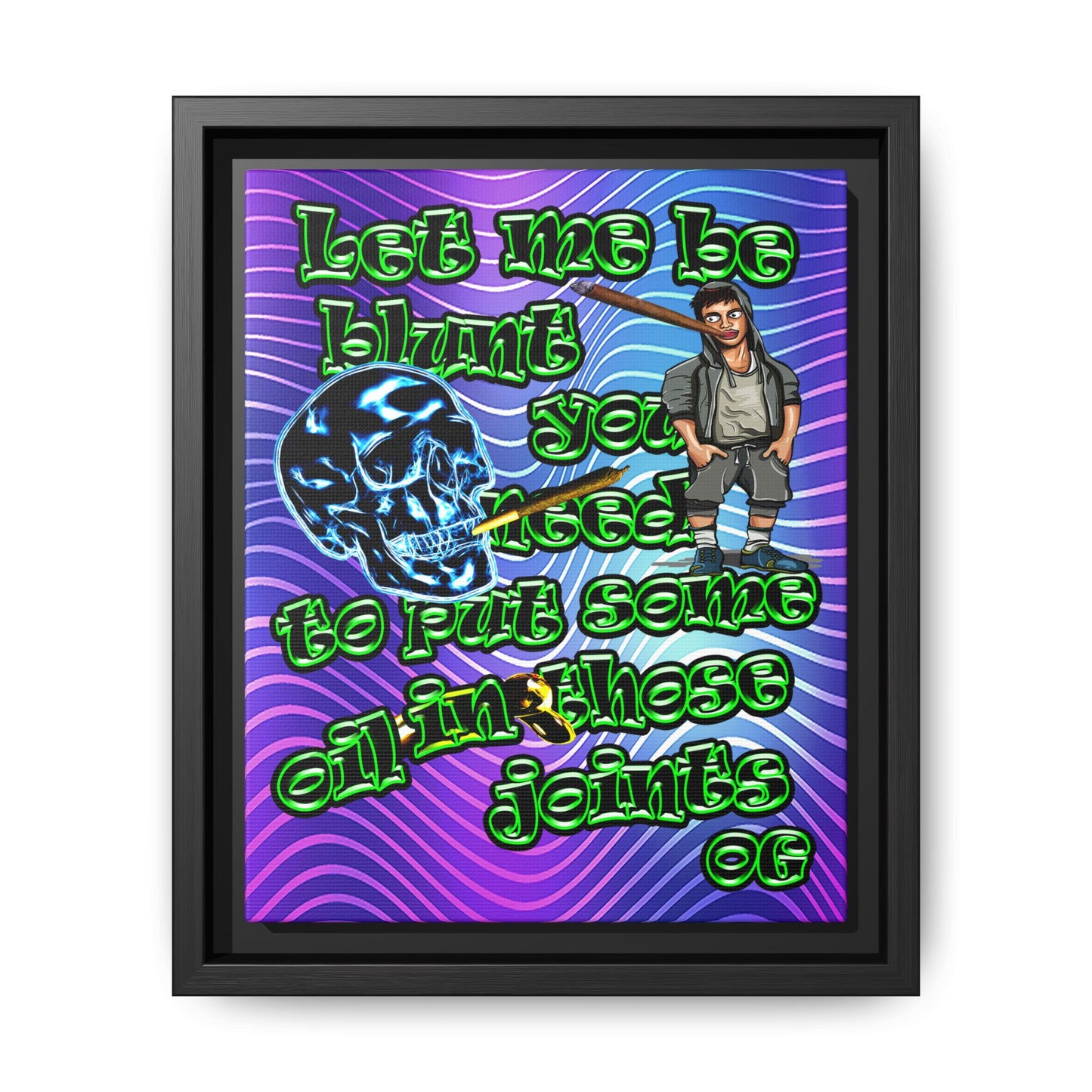 og - framed canvas art (purple wave)