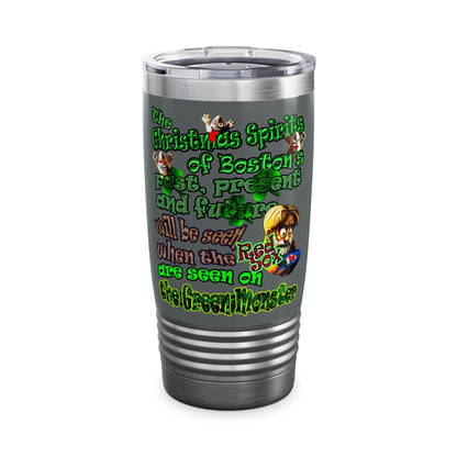 christmas spirits of boston - Ringneck Tumbler, 20oz (dark grey)