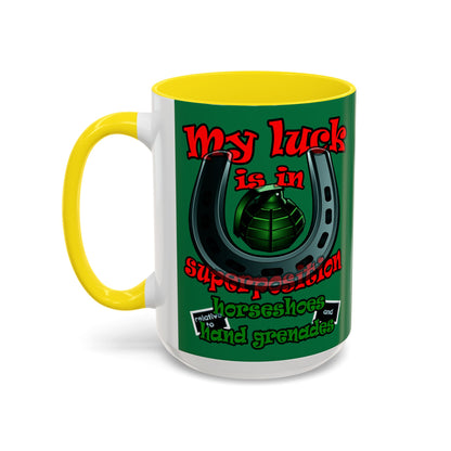 my luck - Accent Mug (dark green)