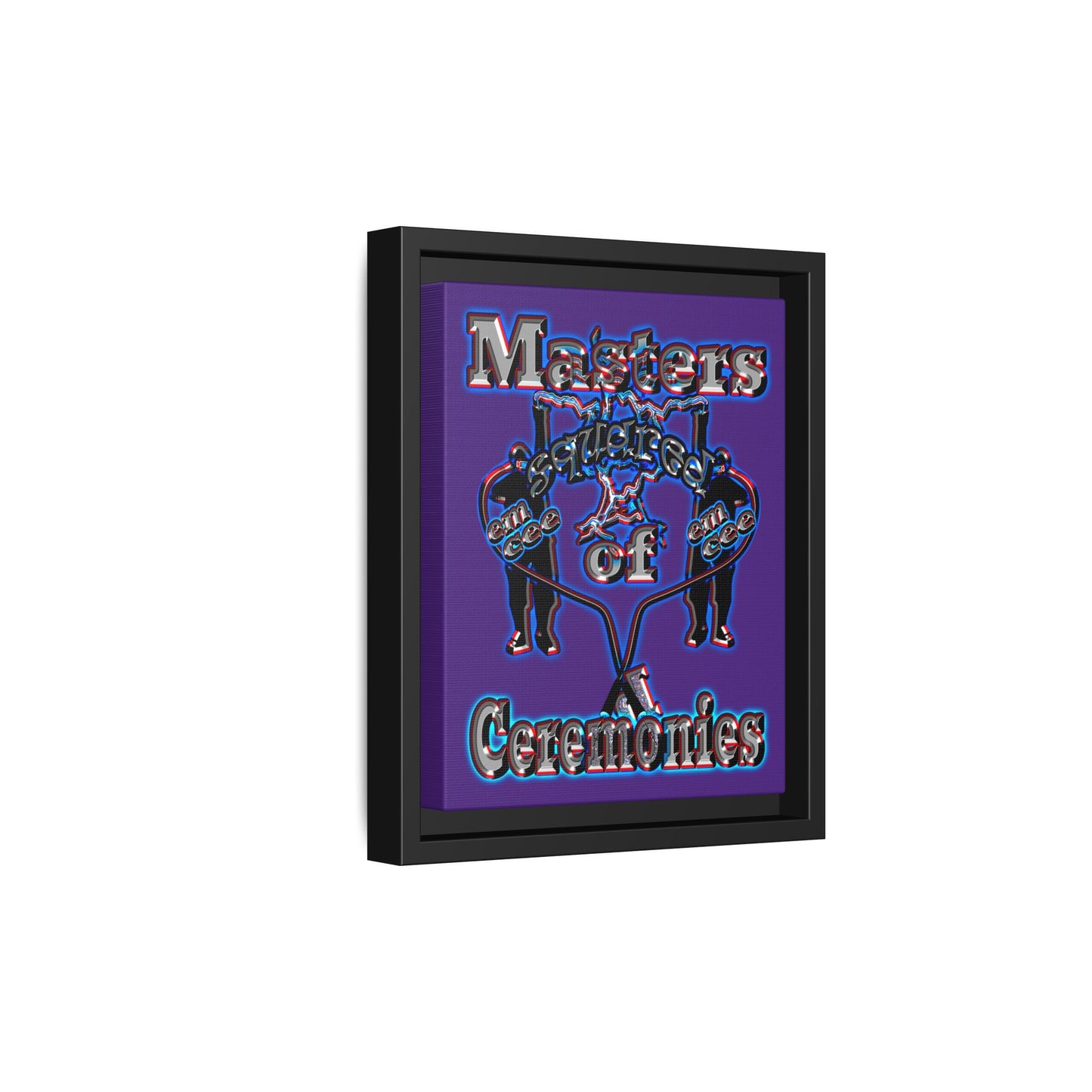 em cee squared - framed canvas art (purple)