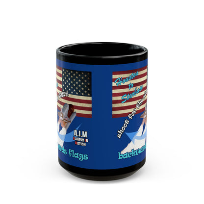 shoot for the stars - Black Mug (dark blue)