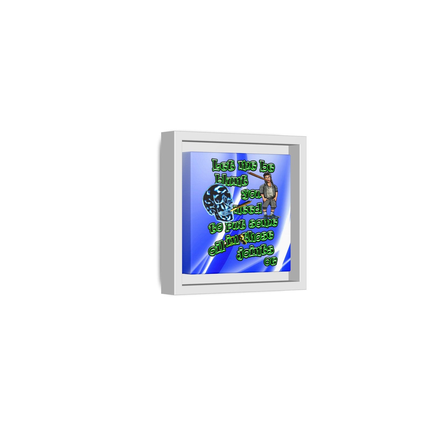 og - framed canvas art (blue-white wave)