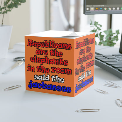 donkeys and elephants - note cube (crusta)