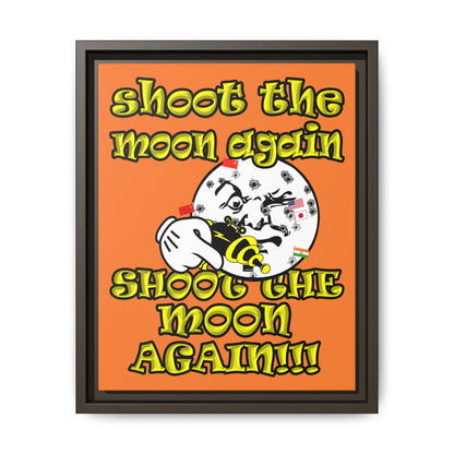 shoot the moon again - framed canvas art (crusta)