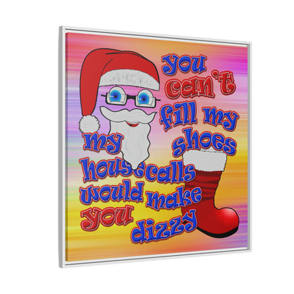 santa's shoes - framed canvas art (color blur)