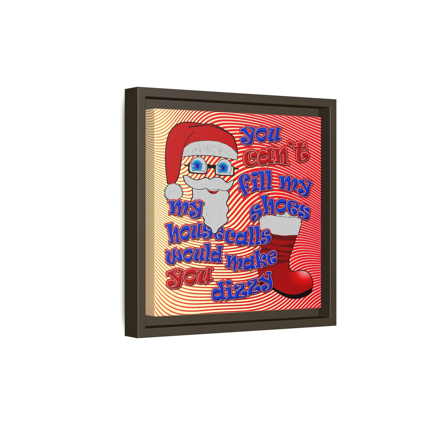 santa's shoes - framed canvas art (yellow-orange wave)