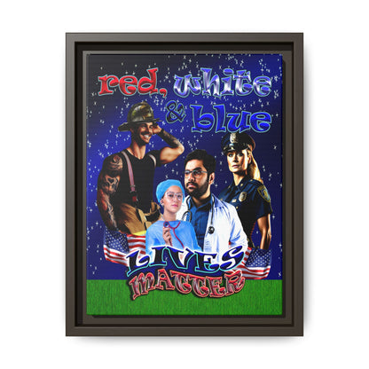 rw&b lives matter - framed canvas art ('snoops' background)